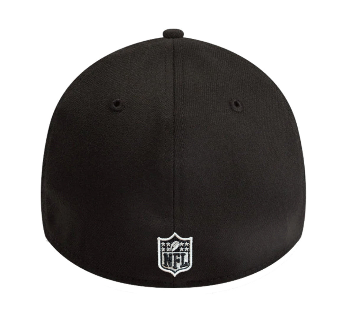 Men's Chicago Bears New Era "B" Black/White 39THIRTY Flex Hat - Pro Jersey Sports