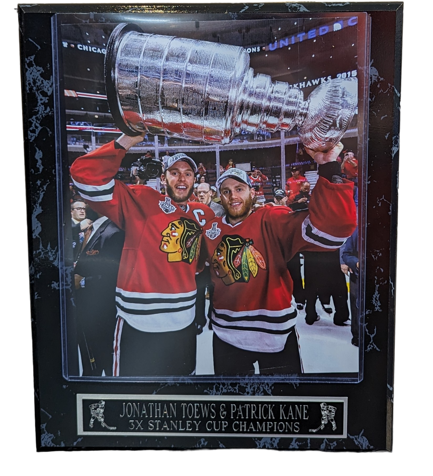 Patrick Kane Jonathan Toews Chicago Blackhawks 2015 Stanley Cup Champions Wall Plaque - Pro Jersey Sports