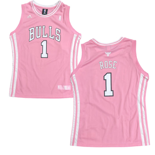 Youth Girls Chicago Bulls Derrick Rose Adidas Pink Replica Jersey