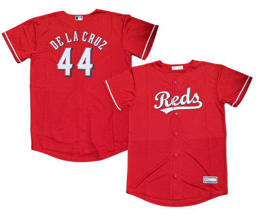 Youth Cincinnati Reds Elly De La Cruz MLB Red Alternate Screen Print Replica Jersey - Pro Jersey Sports