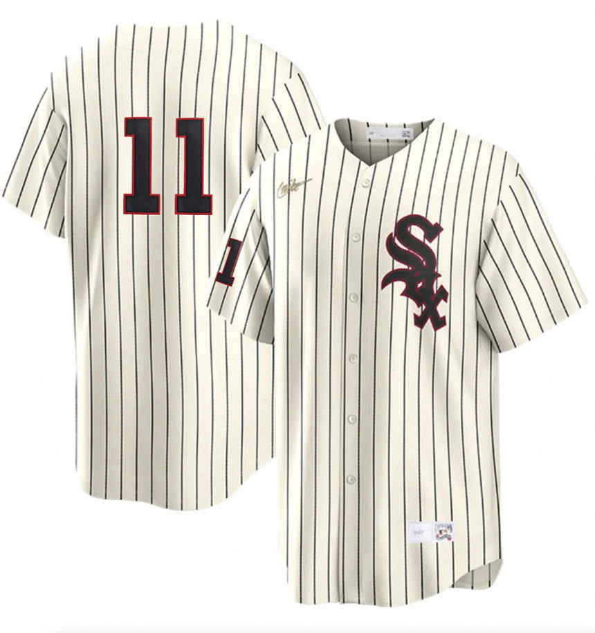 Men's Chicago Luis Aparicio White Sox Cooperstown Turn Back The Clock 1959 Home Cream/Black NIKE Replica Jersey - Pro Jersey Sports