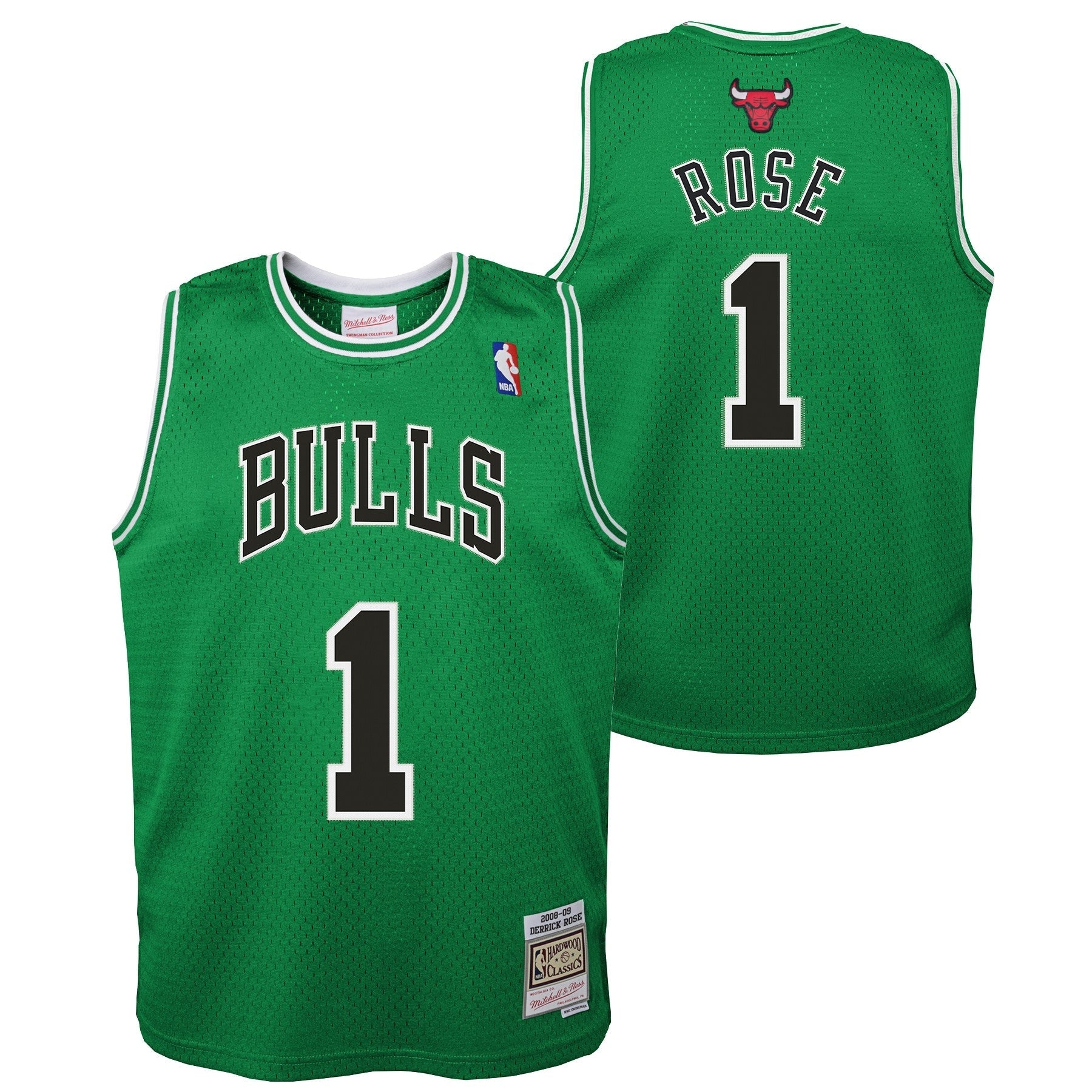 Youth Chicago Bulls Derrick Rose Mitchell Ness Kelly Green St
