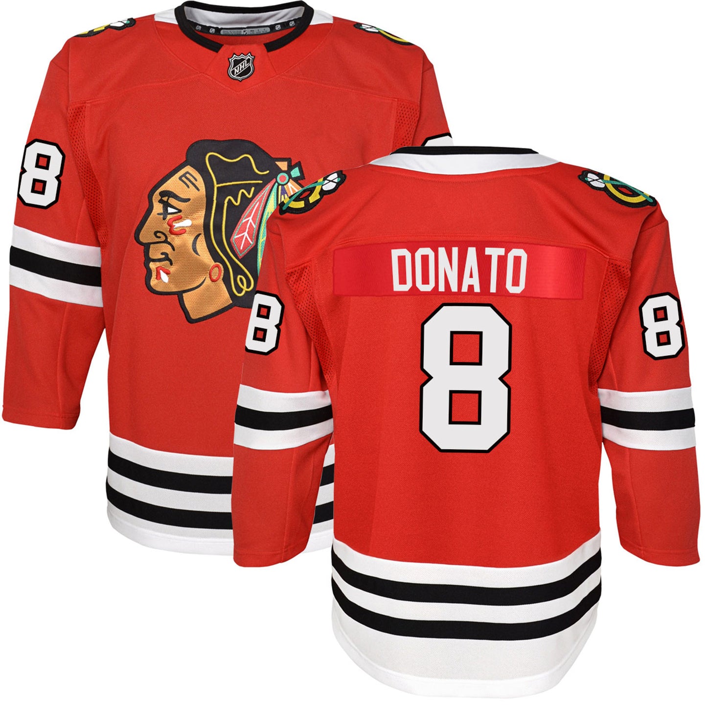 Youth Ryan Donato Chicago Blackhawks Red Home NHL Premier Premium Jersey - Pro Jersey Sports