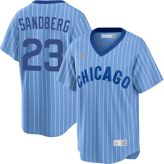 Men's Ryne Sandberg Chicago Cubs Cooperstown Powder Blue 1982 NIKE Replica Jersey - Pro Jersey Sports