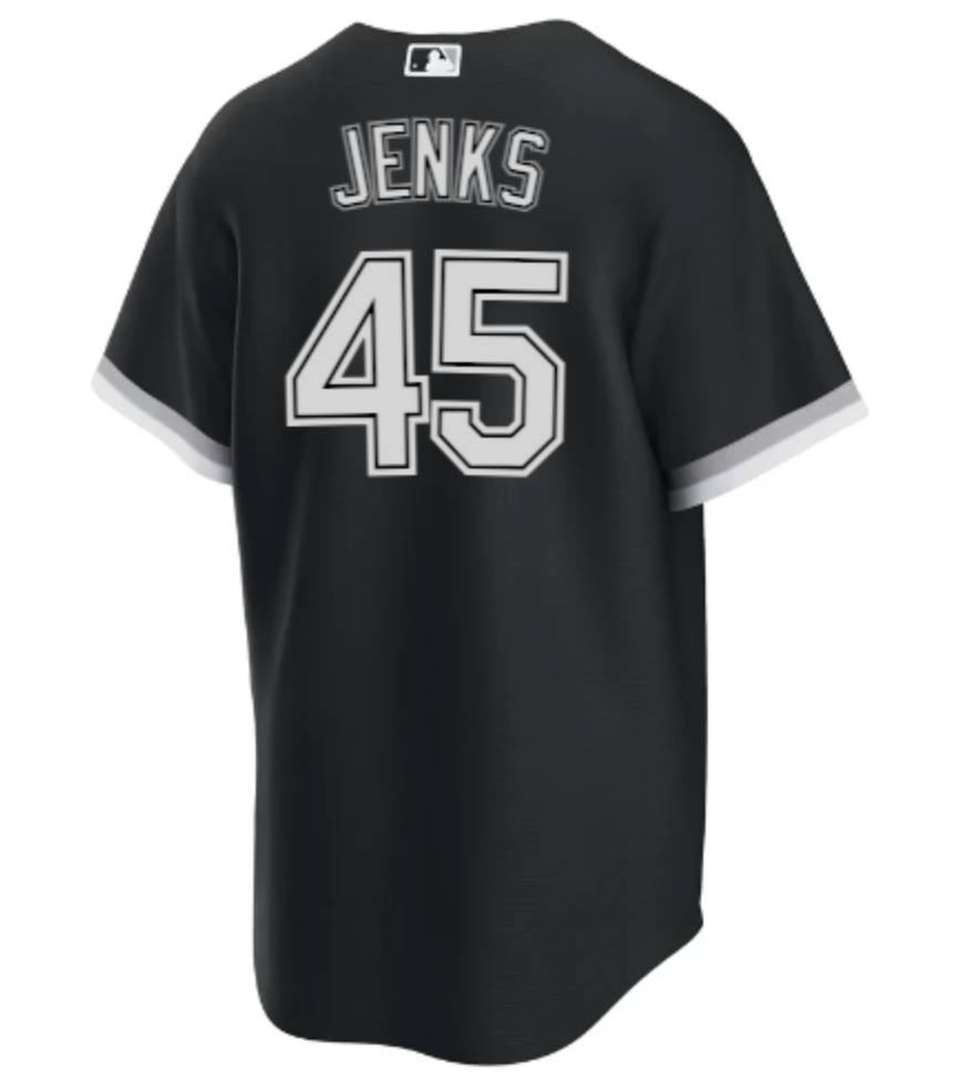 Bobby Jenks Chicago White Sox NIKE Replica Men's Alternate Black Jersey With Premium Lettering - Pro Jersey Sports