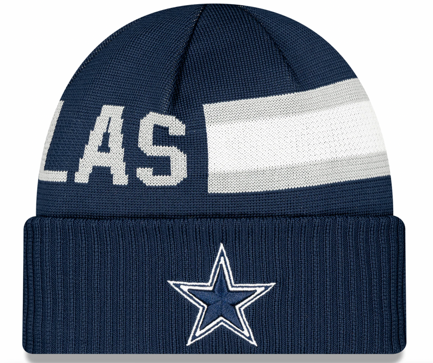 Dallas Cowboys New Era 2024 NFL Sideline Navy Tech Knit Hat - Pro Jersey Sports