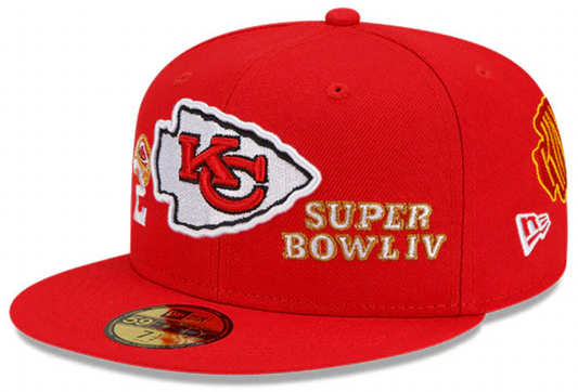 Kansas City Chiefs Red Count The Rings New Era 59FIFTY Fitted Hat - Pro Jersey Sports