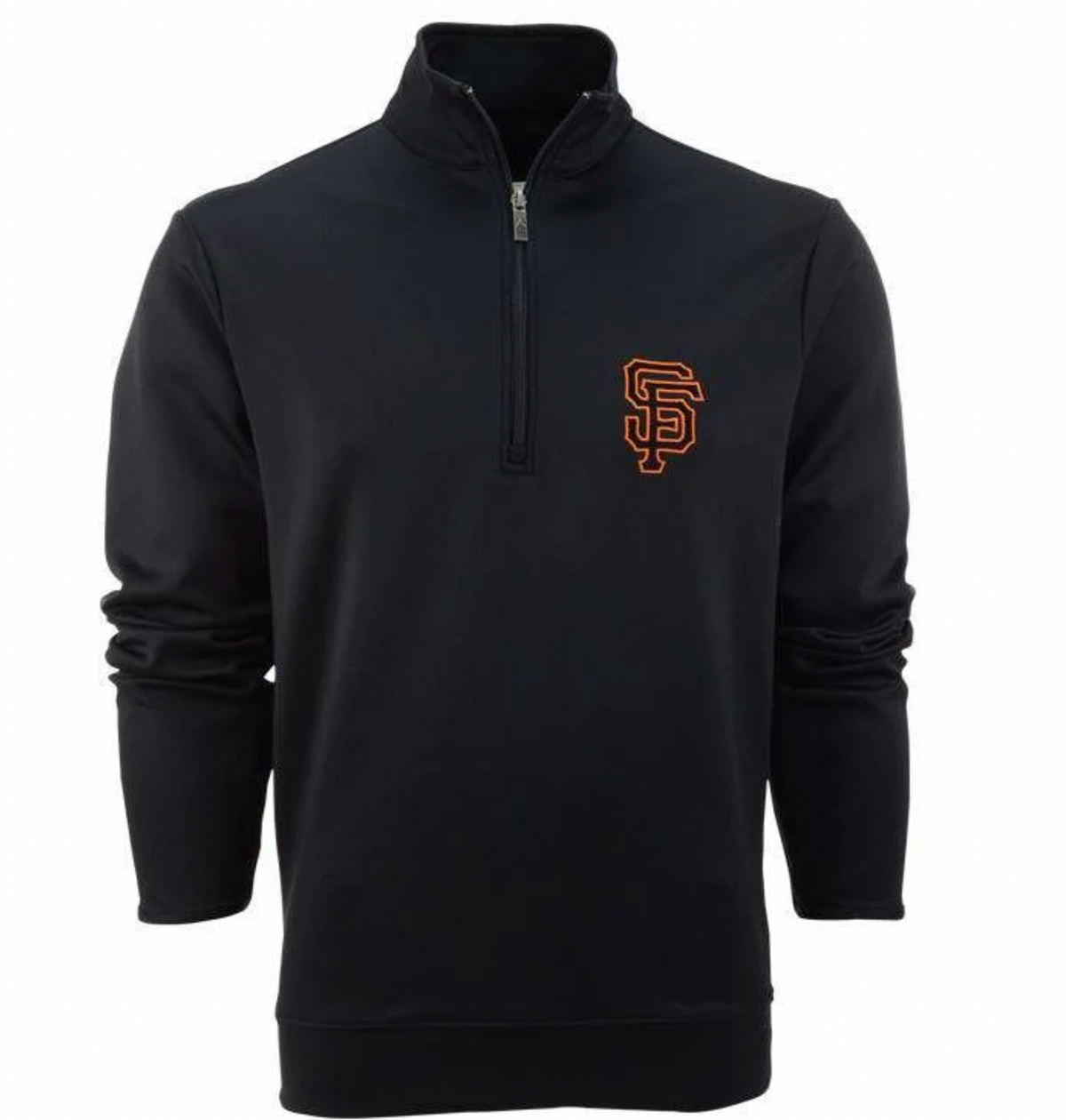 Men's San Francisco Giants Antigua Black Leader Quarter-Zip Pullover Jacket - Pro Jersey Sports