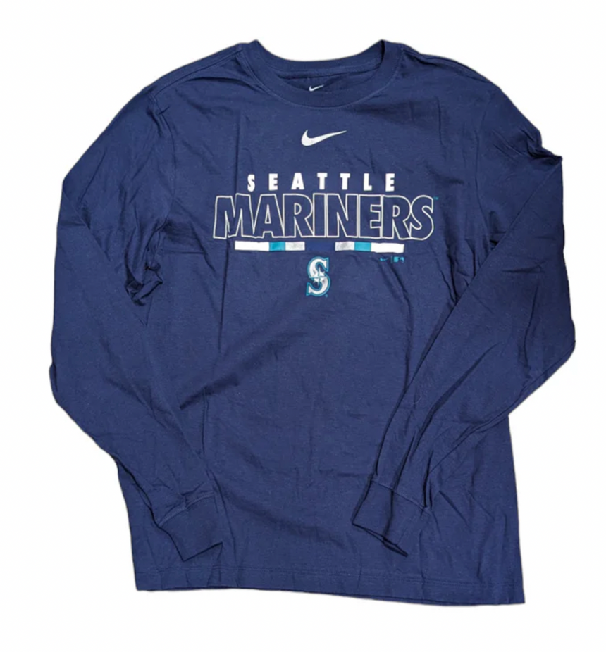 Men's Seattle Mariners Nike Navy Color Bar Long Sleeve T-Shirt - Pro Jersey Sports
