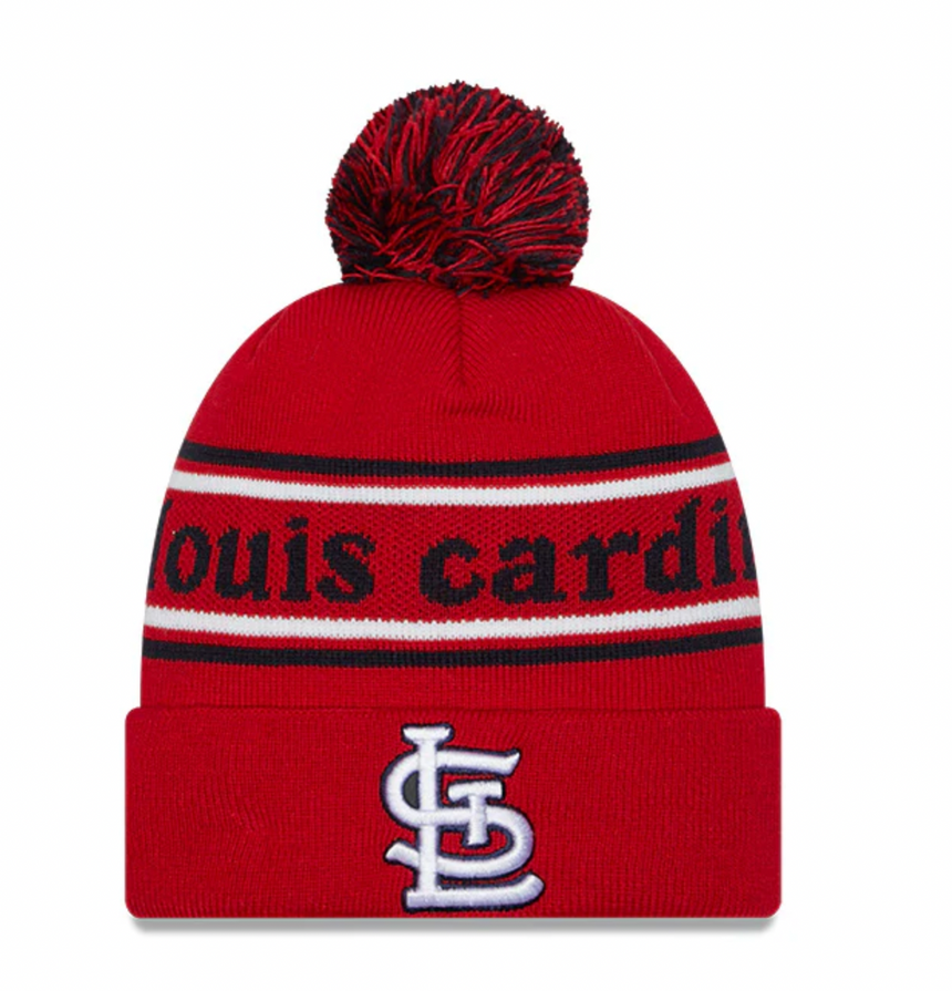 St. Louis Cardinals New Era Marquee Cuffed Knit Hat with Pom - Pro Jersey Sports