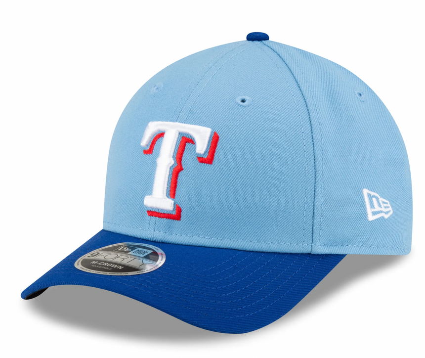 Texas Rangers Blue Alternate New Era Player Replica M-Crown 9FORTY Adjustable Hat - Pro Jersey Sports