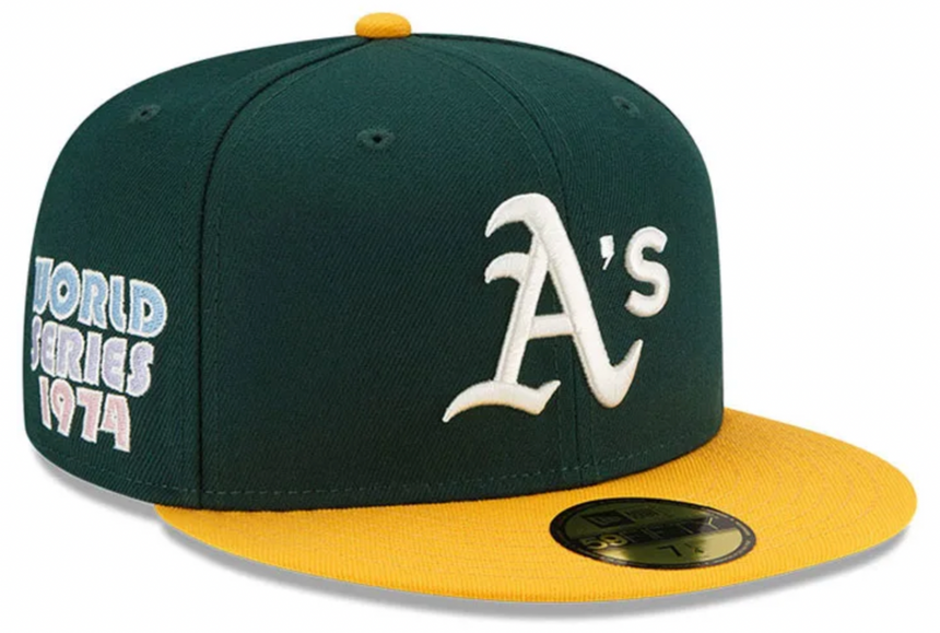 Oakland Athletics Green Classic 1974 World Series Pop Sweat New Era 59Fifty Fitted Hat - Pro Jersey Sports