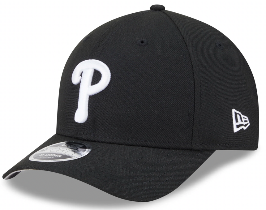 Philadelphia Phillies Black and White New Era M-Crown 9FORTY Adjustable Hat - Pro Jersey Sports