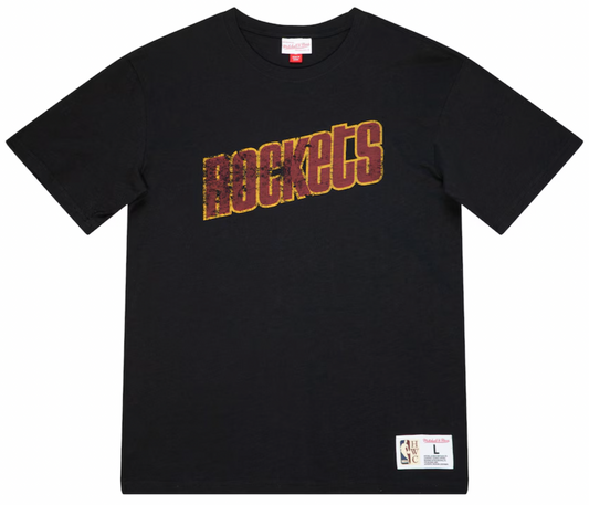 Men's Houston Rockets NBA Legendary Slub Black Tee By Mitchell And Ness - Pro Jersey Sports