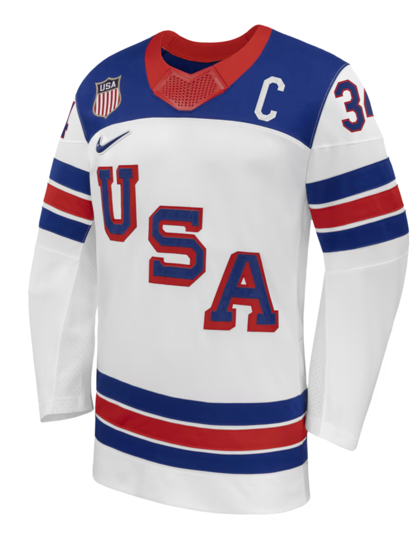 Men's Team USA Hockey Nike Auston Matthews #34 White Replica Jersey