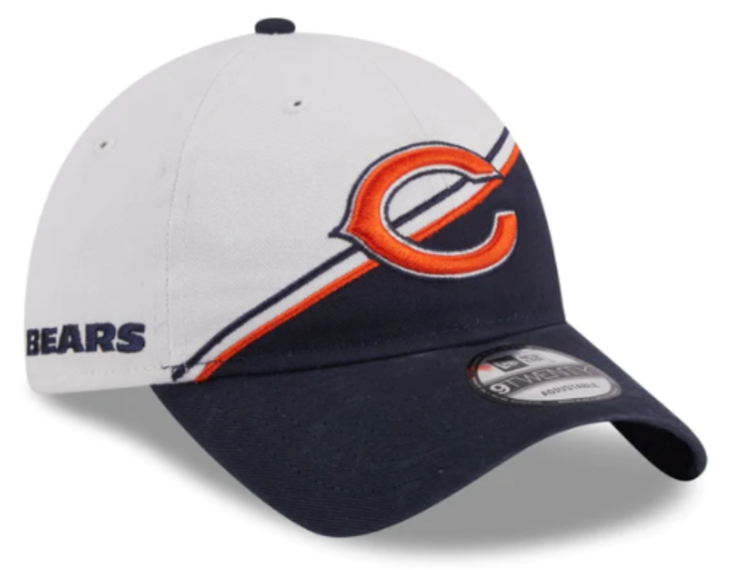 Men's Chicago Bears 2023 Sideline Secondary Logo White/Navy 9TWENTY Adjustable Hat - Pro Jersey Sports