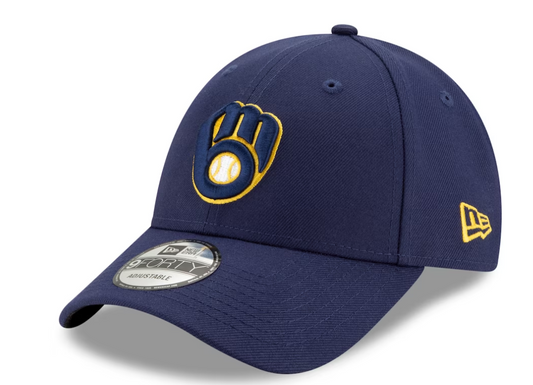 Men's Milwaukee Brewers New Era Navy Game The League 9FORTY Adjustable HatHat