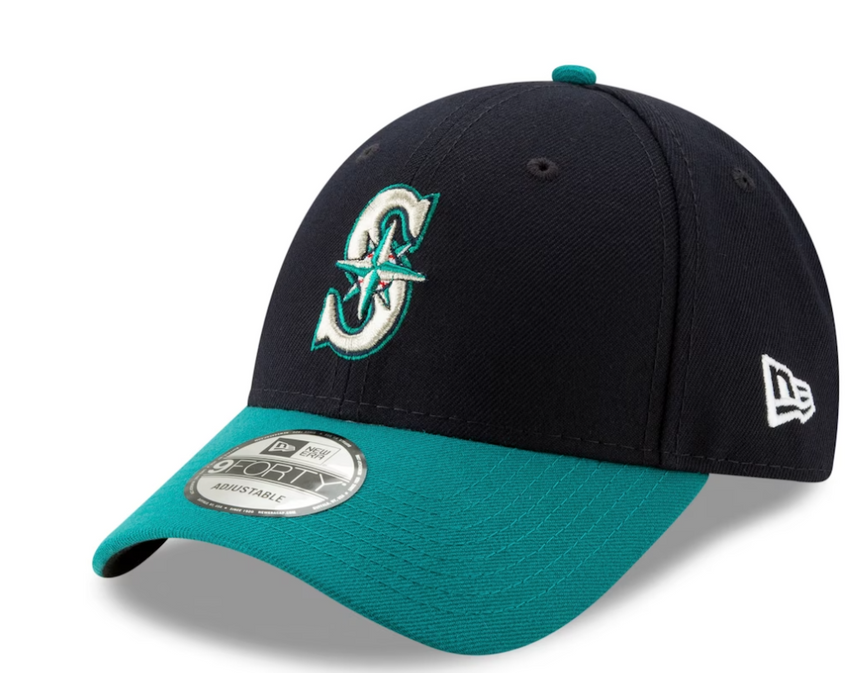 Men's Seattle Mariners New Era Navy/Aqua League 9FORTY Adjustable Hat - Pro Jersey Sports