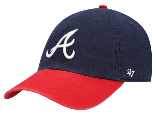 Men's Atlanta Braves Navy/Red Clean Up Adjustable Hat By '47 Brand - Pro Jersey Sports