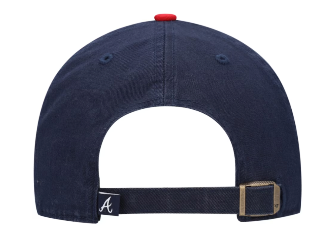 Men's Atlanta Braves Navy/Red Clean Up Adjustable Hat By '47 Brand - Pro Jersey Sports
