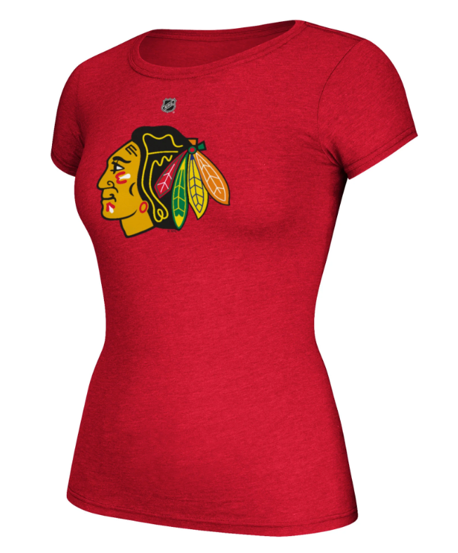 Women's Chicago Blackhawks Jonathan Toews Cap Sleeve Player Named T-Shirt - Pro Jersey Sports