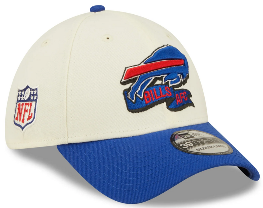 Men's Buffalo Bills New Era Cream/Royal 2022 Sideline 39THIRTY Flex Hat - Pro Jersey Sports