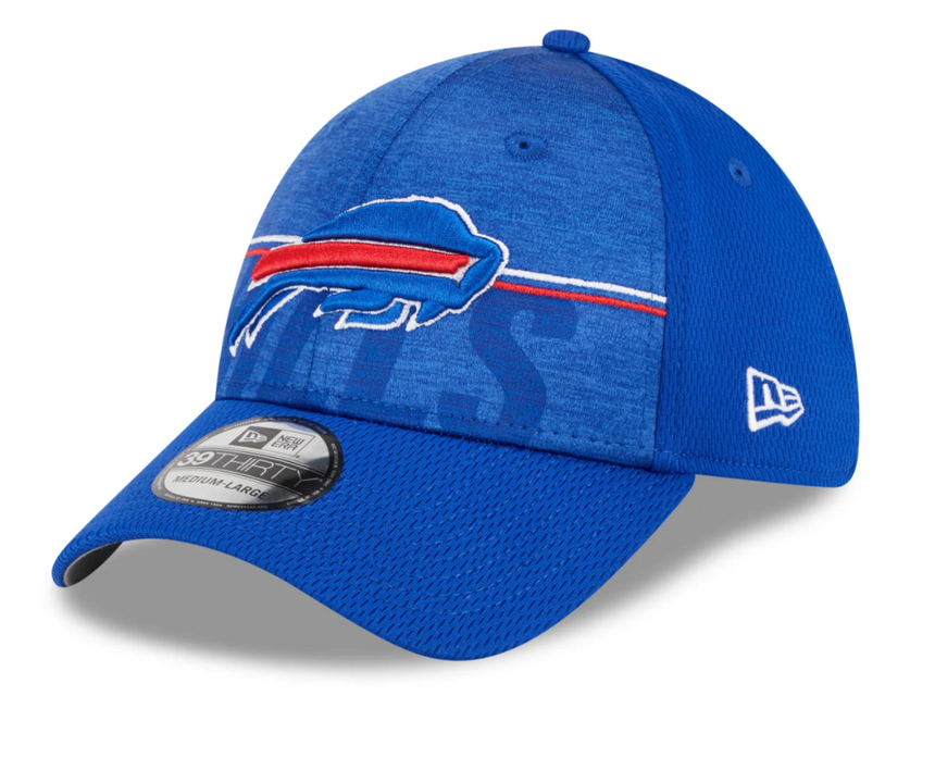 Men's Buffalo Bills New Era NFL 2023 Training Camp Royal Blue Primary Logo 39THIRTY Flex Fit Hat - Pro Jersey Sports
