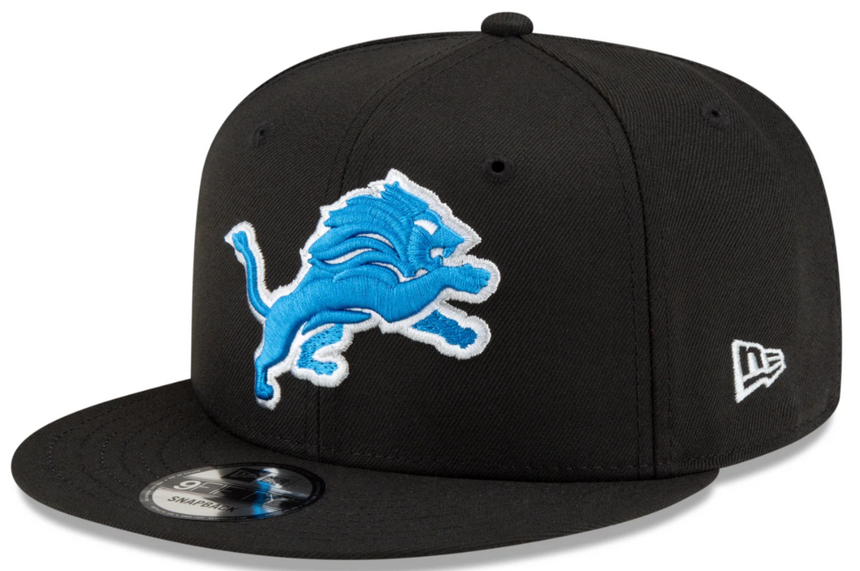 Detroit Lions New Era Black Primary Logo Basic 9FIFTY Adjustable Hat - Pro Jersey Sports