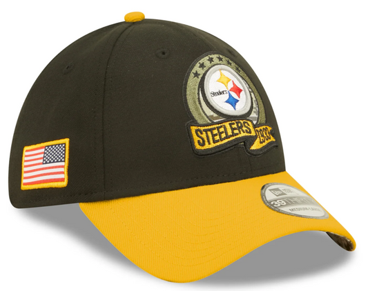Men's Pittsburgh Steelers New Era Black 2022 Salute to Service 39THIRTY Flex Hat - Pro Jersey Sports