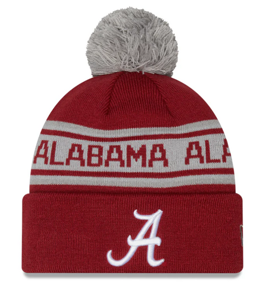 Alabama Crimson Tide NCAA New Era Crimson Repeat Cuffed Pom Knit Hat - Pro Jersey Sports