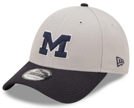 Michigan Wolverines Tide 2 Tone Gray/Navy NCAA New Era The League 9Forty Adjustable Hat - Pro Jersey Sports