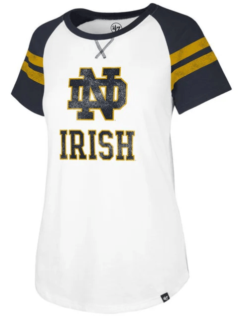 Notre Dame Fighting Irish '47 NCAA Women's Fly Out Raglan T-Shirt - Pro Jersey Sports
