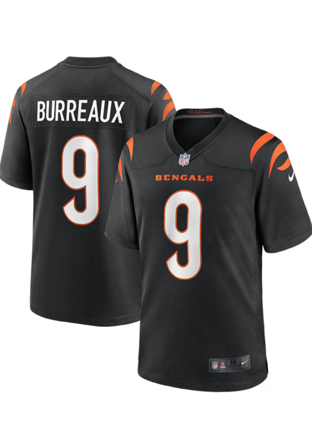 Men's Cincinnati Bengals Joe Burrow "Burreaux" Nick Name Nike Black Game Jersey - Pro Jersey Sports