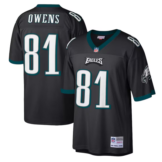 Men's Terrell Owens Philadelphia Eagles 2004 Black Mitchell & Ness Legacy Replica Jersey - Pro Jersey Sports