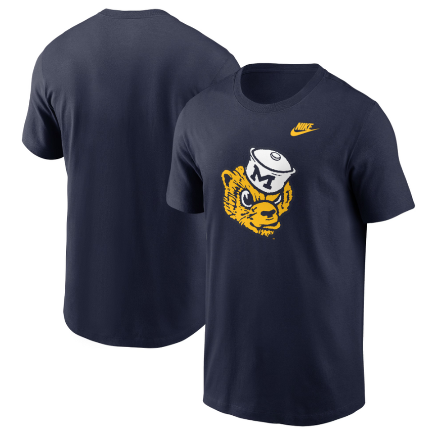 Men's Michigan Wolverines Nike Legacy Alternate Navy Logo T-Shirt - Pro Jersey Sports