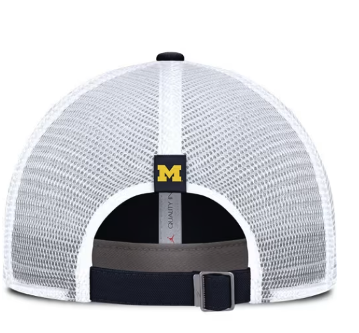 Michigan Wolverines Nike Navy Jumpman Helmet Logo Club Unstructured Adjustable Trucker Hat - Pro Jersey Sports