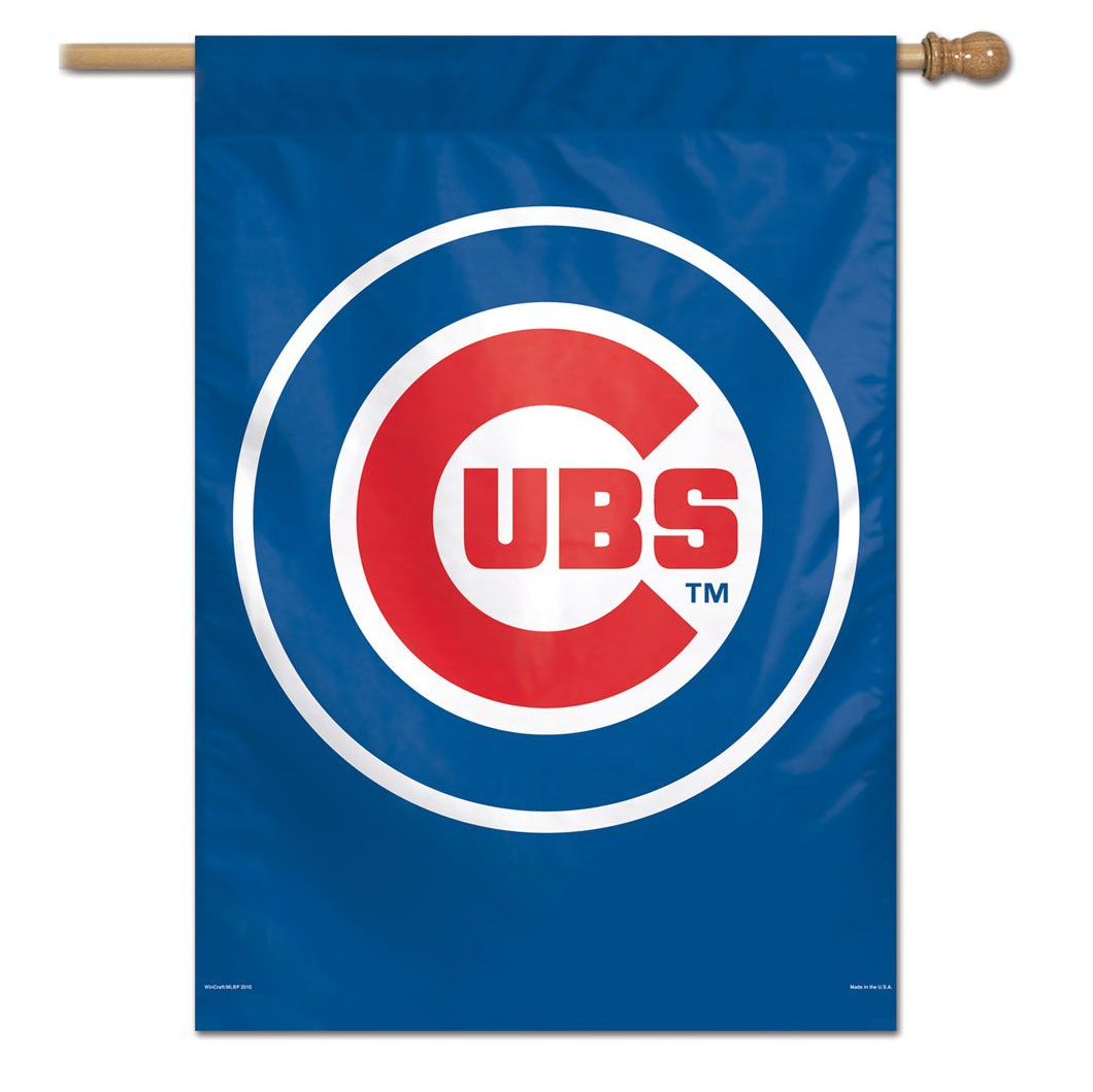 Chicago Cubs Primary Logo 27X37 Vertical Flag - Pro Jersey Sports