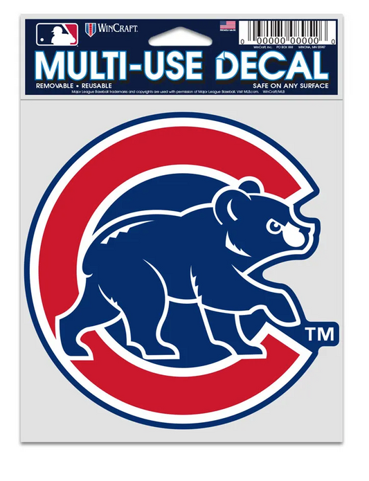 Chicago Cubs Walking Bear Logo 3.75"x5" Multi Use Decal - Pro Jersey Sports