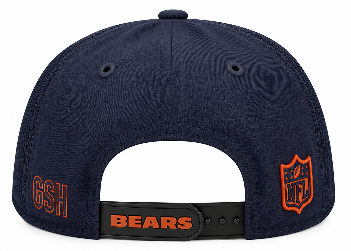 Men's Chicago Bears New Era 2026 NFL Sideline 9SEVENTY Navy Bear Logo Adjustable Hat