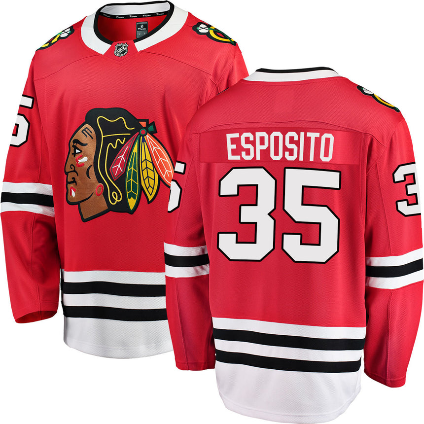 Men's Tony Esposito Chicago Blackhawks Red Home Premium Twill Fanatics Breakaway Replica Jersey - Pro Jersey Sports