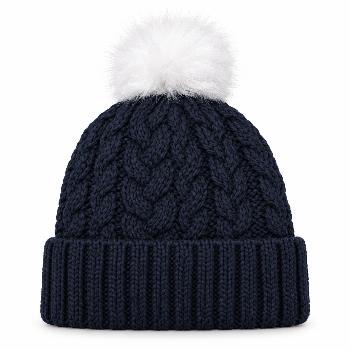 Women's Chicago Bears New Era Navy Sport Pom Cuffed Knit Hat