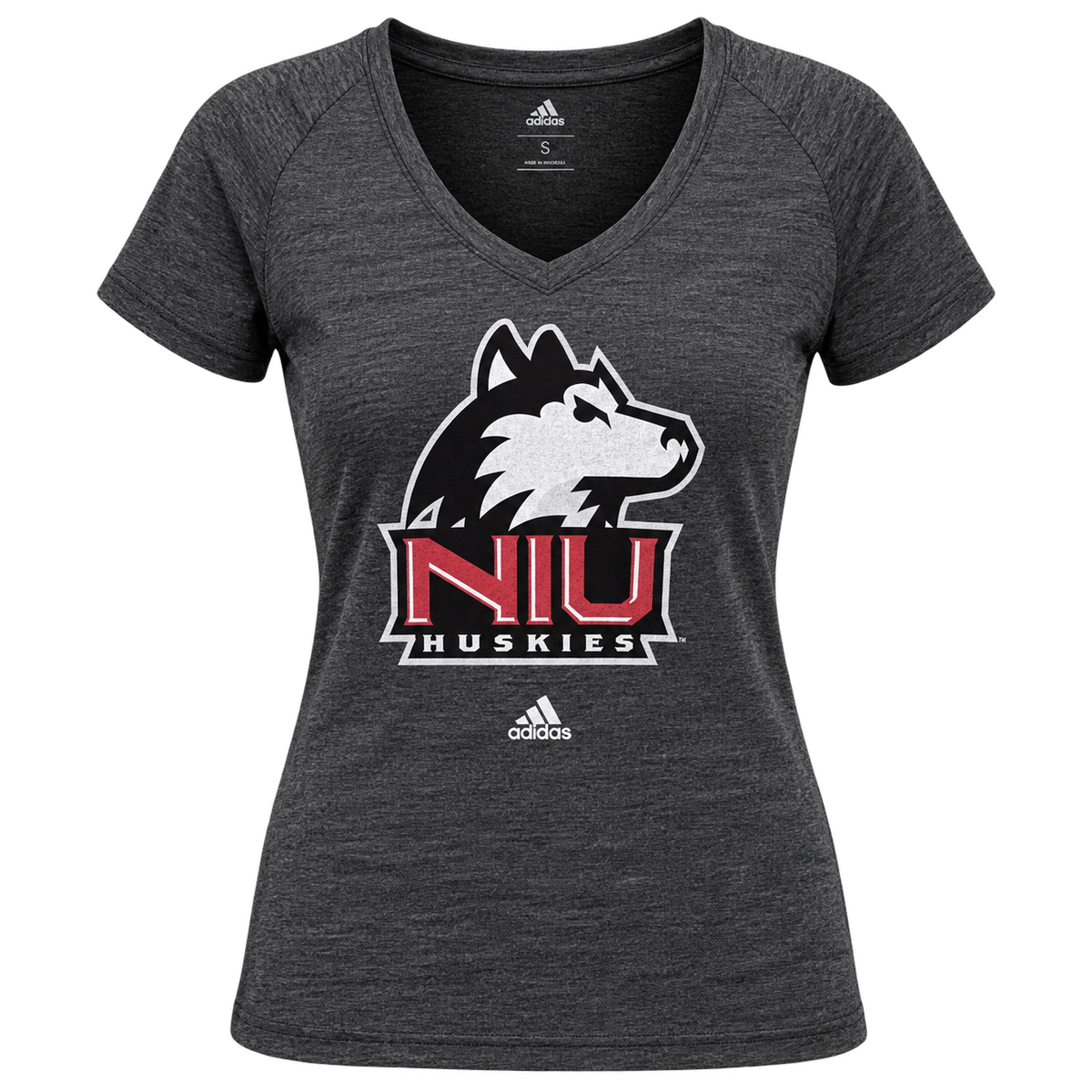 Women's adidas Gray Northern Illinois Huskies Classic Primary Tri-Blend V-Neck T-Shirt