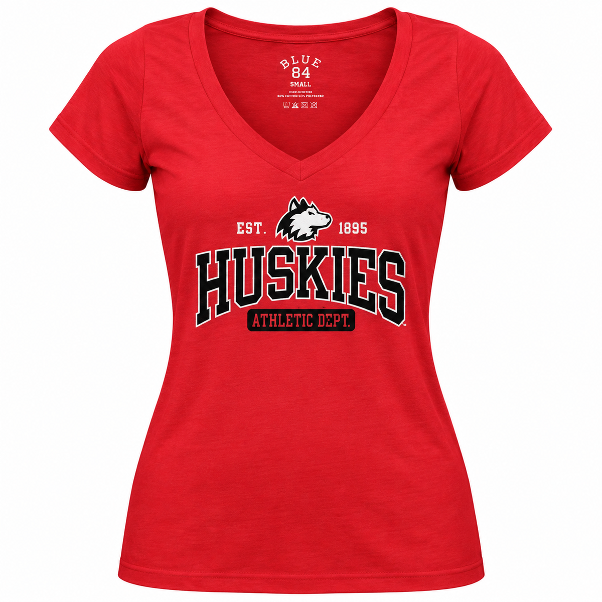 Womens NCAA Northern Illinois Huskies Red Athletic Department V-Neck Tee