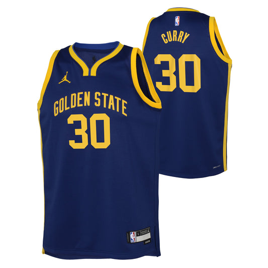 Youth Golden State Warriors Stephen Curry Nike Statement Edition Navy Swingman Icon Jersey - Pro Jersey Sports
