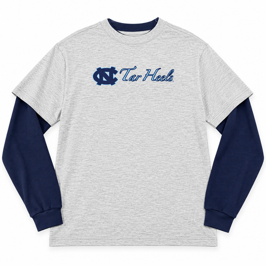 Youth North Carolina Tar Heels Reebok Gray Heisman Collection Long Sleeve Tee
