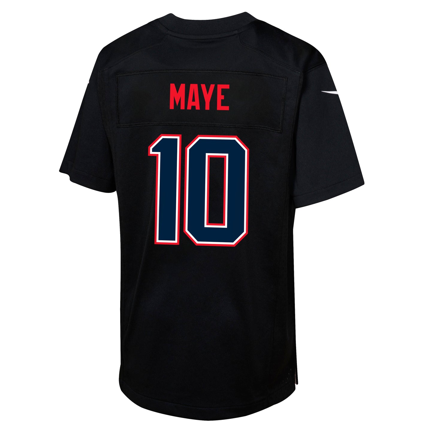 Youth Drake Maye New England Patriots Nike Carbon Black Game Jersey