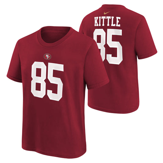Youth George Kittle San Francisco 49ers Nike Red FUSE Name & Number T-Shirt - Pro Jersey Sports