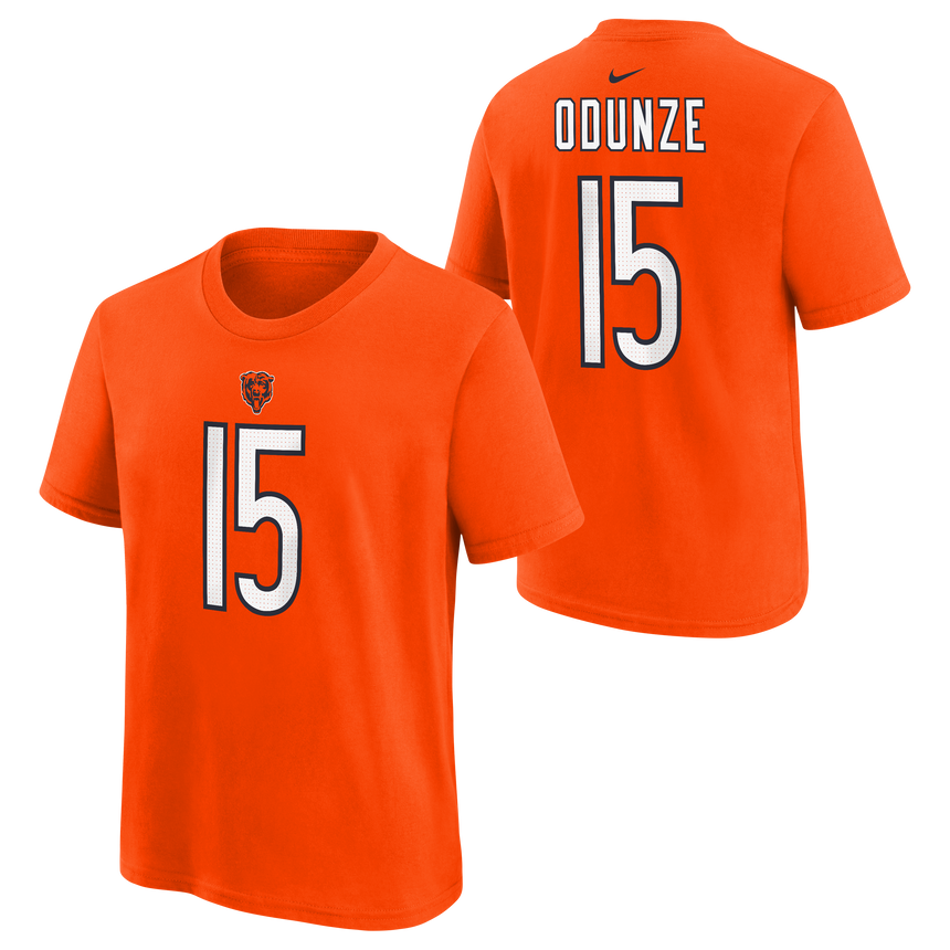 Youth Rome Odunze Chicago Bears Nike Orange FUSE Name & Number T-Shirt - Pro Jersey Sports