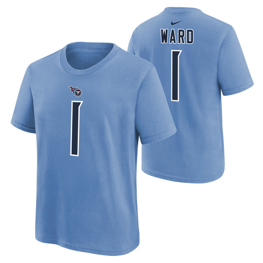 Youth Cam Ward Tennessee Titans Nike Blue FUSE Name & Number T-Shirt - Pro Jersey Sports