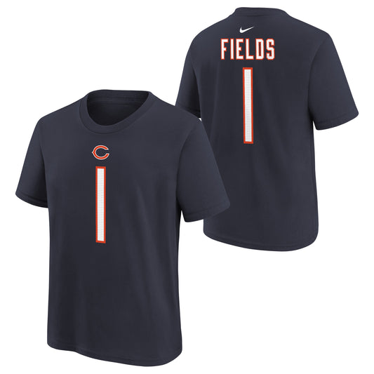 Youth Justin Fields Chicago Bears Nike Navy FUSE Name & Number T-Shirt - Pro Jersey Sports